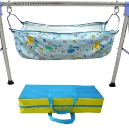 blue fully foldable round stainless steel cradle with cotkhoyu,joli)-19