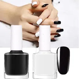 Shine Glossy Modern Nail Polish Paint BLACK AND WHITE-image-40