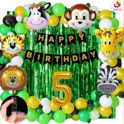 Jungle Theme Birthday Decoration 5th / 5 Year Birthday Decoration-image-55