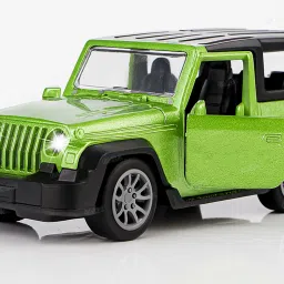 Die-Cast SUV Toy Car with Pull Back Action Lights Sound Open Roof Doors-image-17