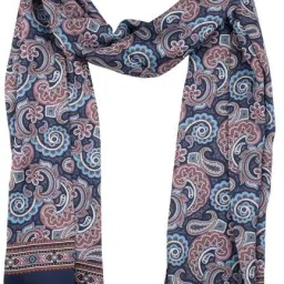 Embellished Silk Men Blue Scarf-26