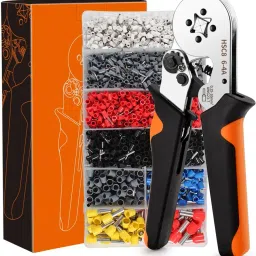 Ferrule Crimping Tool Kit, Self-Adjusting Square Wire Crimper Plier Camping & Hiking Screwdrivers-image-27