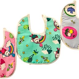 Baby Bibs With Trendy Designs, With Dual Layer Cloth, Assorted Prints and Colors-image-61