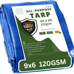 Water Proof Tarpaulin Sheet | 9ft x 6ft, 120 GSM | very strong Tent - For Camping, Construction Sites, Transportation Covers, Temporary Shelters-image-29