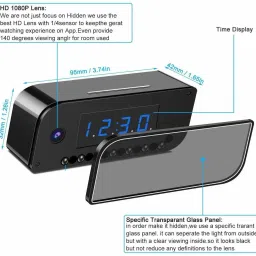 Mirroreye SPY TABLE CLOCK Wireless Hidden Wireless Hidden Spy WiFi Mini Camera Digital Table Clock with Full HD 1080P Sports and Action Camera image 3