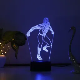 starlaser Spiderman Night Light for Gifts 3D LED Illusion Lamp with 16 Colors Changing, 12V 1 amp Adapter with Remote Control Table Lamp image 3