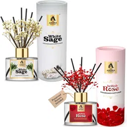 the aroma factory (White Sage & Rose, Pack of 2) Diffuser Set-picture-4