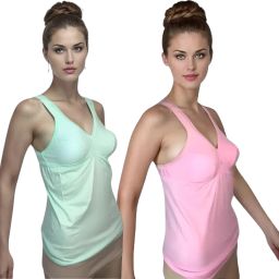 Women Green, Pink Chemise-image-4