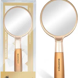 Handle Mirror for Makeup - Gold Finesse 8 Inch for Travel for Men and Women-image-0