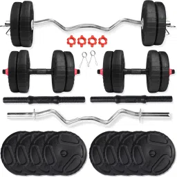 16 kg Premium 2.0 Home Gym Set with 3 ft curl ez Rod, Dumbbells Rod Home Gym Combo-5
