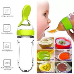 BABY SQUEEZE FOOD FEEDER BOTTLE WITH DISPENSING SPOON BPA FREE SILICONE - 90 ml-20