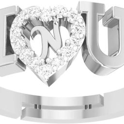 ILU N Letter Rings Silver Gold Adjustable Valentine Latest American Diamond Freesize Adjustable Fancy Ring Love Heart Initial Alphabet Rings for Girls Couple Girlfriend Women Ring Finger ring Brass Cubic Zirconia Silver Plated Ring-image-32