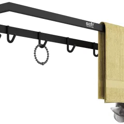 Space-Efficient Dual Foldable Towel Stand with Hooks Bathroom Mirror-image-42