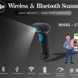 Q-IMAGE HT20pro Wireless 2D&1D (Bluetooth+USB+2.4GHz) Barcode Scanner inbuilt Battery|Induction Scanning with Built-in Illumination Light 2D Camera Barcode Scanner image 5