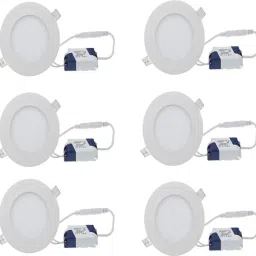 6 watt Round Slim panel Warm White (Yellowish) light False ceiling light pack of 6 Recessed Ceiling Lamp-15