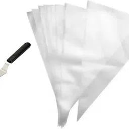 10” Angular Cake Palette Knife and piping bag (12pcs) Stainless Steel Cake Server-18
