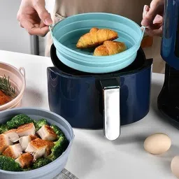 tanlesa PACK OF 2 non stick reusable baking tray liners ,foldable baking tray set Airfryer Tray image 5