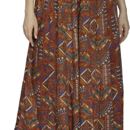 Women Flared Red Viscose Rayon Trousers-picture-13