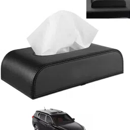 Leathrite New Design Black D-Shape Tissue Holder For-Alturas G4 Mahindra 2018 Vehicle Tissue Dispenser-image-12