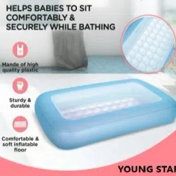 young star PREMIUM COMBO(USA*INDO**25) BIG 5.5 FEET SIZE RECTANGULAR WATER BATH SWIMMING POOL FOR KIDS AND ADULTS . BEST SELLER ,PEOPLE CHOICE 5.5 FEET WATER SWIMMING POOL FOR ALL AGE GROUP. 5.5ft Rectangular Shape Inflatable Swimming Pool with Double Quick Hand Air Pump with 3 Nozzles for Beds Inflatable Swimming Pool Inflatable Swimming Pool, Inflatable Toy Pump image 4