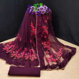 Embroidered Bollywood Net Saree-image-5