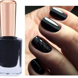 Jet Black Nail Polish Long Lasting Smooth Finish Enamel BLACK-image-26