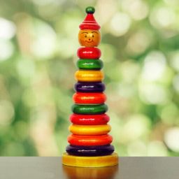 Jolly Joker - 10 Pieces Of Wooden Toys Ring Set Handmade (Multicolor) Rattle-33
