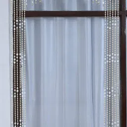 213 cm (7 ft) PVC, Polyester Semi Transparent Door Curtain Single Curtain-image-61