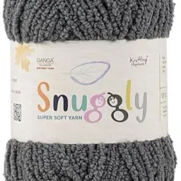 Ganga Snuggly, 100% Polyester Yarn Extra Soft (Dull Grey SNG011, 200 Gram)-image-3