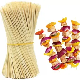 Skewers Bamboo Roast Disposable Bamboo Fruit Fork Set (Pack of 100) Disposable Wooden Roast Fork-22