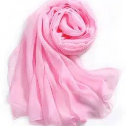 Chiffon Solid Pink Women Dupatta-7