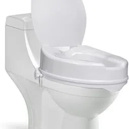 Ideal for Handicap, Knee Patients, Old Senior Citizen, 6 Inch Portable Plastic Toilet Commode Seat Raiser Elevator Extension with lid Western Commode-3