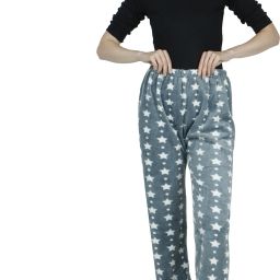 Taausha woolen blanket star design lower for girls & women grey Women Pyjama-image-45
