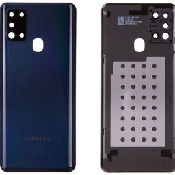 SPAREWARE Samsung Samsung Galaxy A21s : Black (WITH ALL BRAND LOGO & CAMERA GLASS LENS FITTING) Back Panel-23