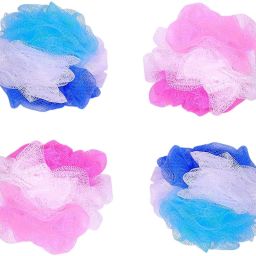 Loofah round bath puff scrubber For Bath/Body Cleaning Cleaners Sponge LBF04-image-10