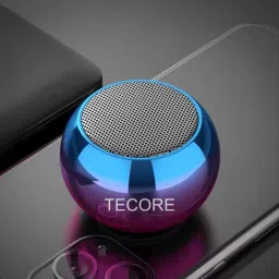 TECORE Mini Boost Bluetooth Speaker 4D Mini Electroplating Round Steel Speaker 5 W Bluetooth Home Audio Speaker-0