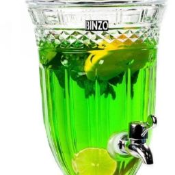 Glass Juice Dispenser With Plastic Tap 1.8 L and Lid, Crack Resistance Bottom Loading Water Dispenser-image-88
