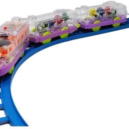 Musical Train Set with Track Rotating Gears Transparent Body Battery Operated-28