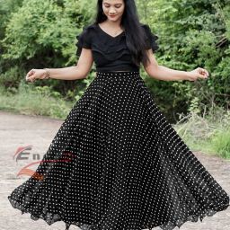 Polka Print, Printed Stitched Lehenga & Crop Top-picture-30