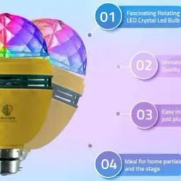 nihaka ELECTRONICS 360 Degree Crystal Rotating Bulb Magic Party,Home Decor Single Disco Ball image 4