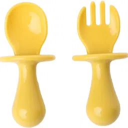 Baby Self Feeding Spoon & Fork Set , Anti- Chocking spoon Set with Storage Box - silicone-27
