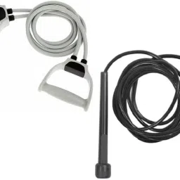 Double Resistance Band with Speed Skipping Rope & Basic Freestyle Skipping Rope Fitness Accessory Kit Kit-image-131