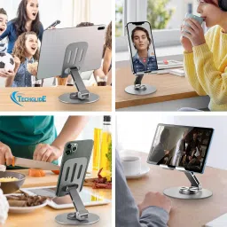 TECHGLIDE 360° Rotating Phone Holder with Anti-Slip Base, Fits All Mobile Phones Mobile Holder image 3