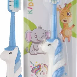 Unicorn Shape Brush Buddy Soft Tapered Bristles Kids Toothbrush. BPA Free|Blue Extra Soft Toothbrush-10