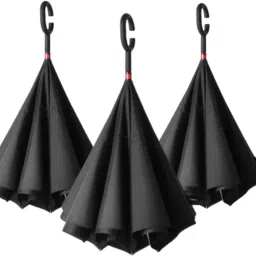 PACK 3 : C Type Handle Double Layer Inverted Upside Down Reversible Umbrella-15