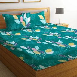 180 TC Microfiber Double Floral Flat Bedsheet-76