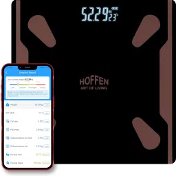 HOFFEN Bluetooth BMI,BMR Body Weight With 25 Body Parameters Bluetooth Mobile APP Weighing Scale-image-1