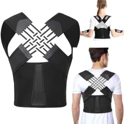 Neoprene Posture Corrector Belt For Men & Women | Back and Shoulder Pain Relief Supporter-18