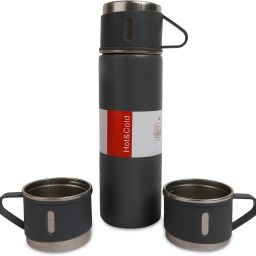3Cup set for Hot & Cold Drink BPA Free with Silicon Brush Stainless Steel 500 ml Bottle-image-83