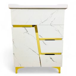 Z Gold Premium White freestanding Wash Basin Vanity Cabinet HDHMR Cabinet Table Top Basin-image-70